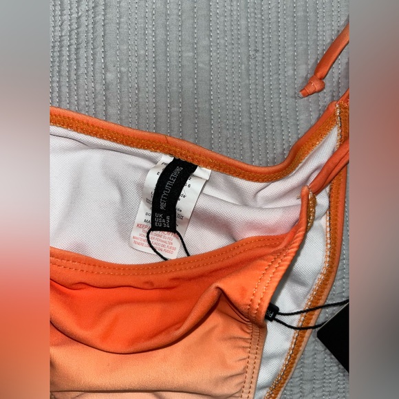PrettyLittleThing Orange sunset ombré padded bikini - Picture 7 of 8